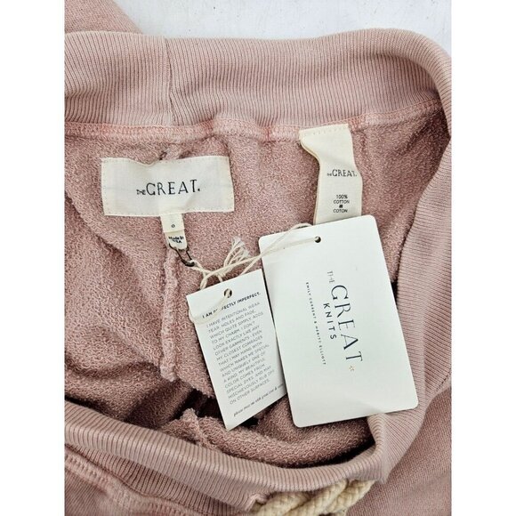 New The Great Knits Cropped Sweatpant Womens 0 0-2 Carnation Pink Cotton - Picture 3 of 5